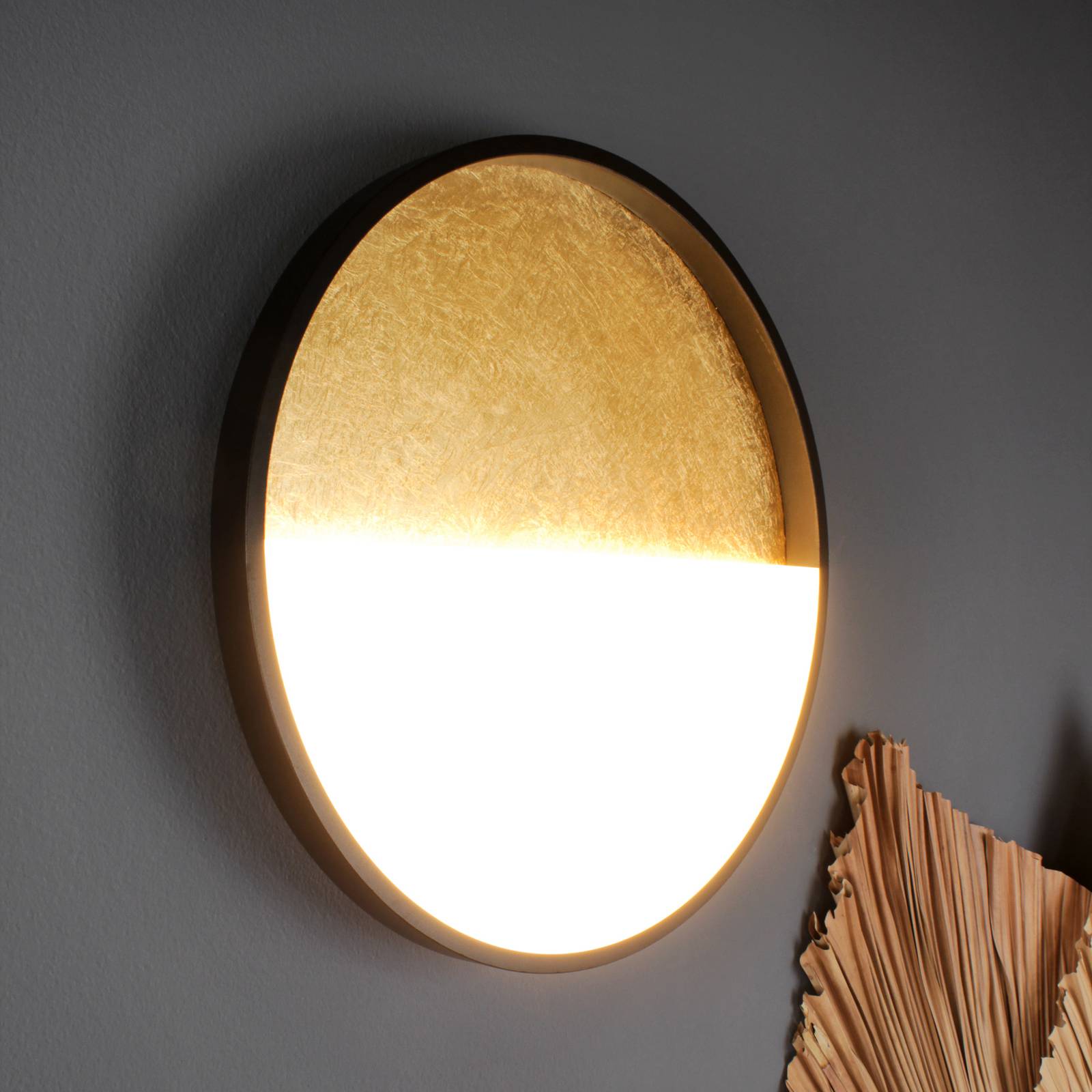 Eco-Light Vista LED-væglampe guld/sort Ø 40 cm