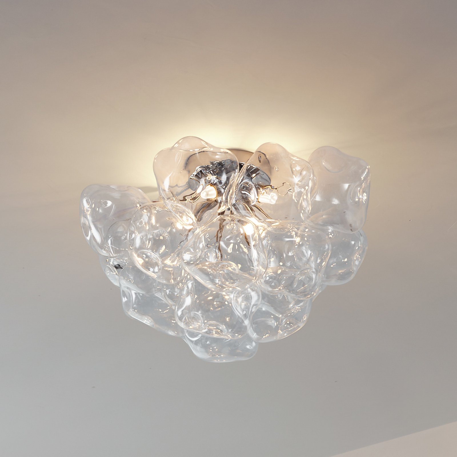 Lucande taklampe Diborah, klar, Ø 49 cm, glass, G9