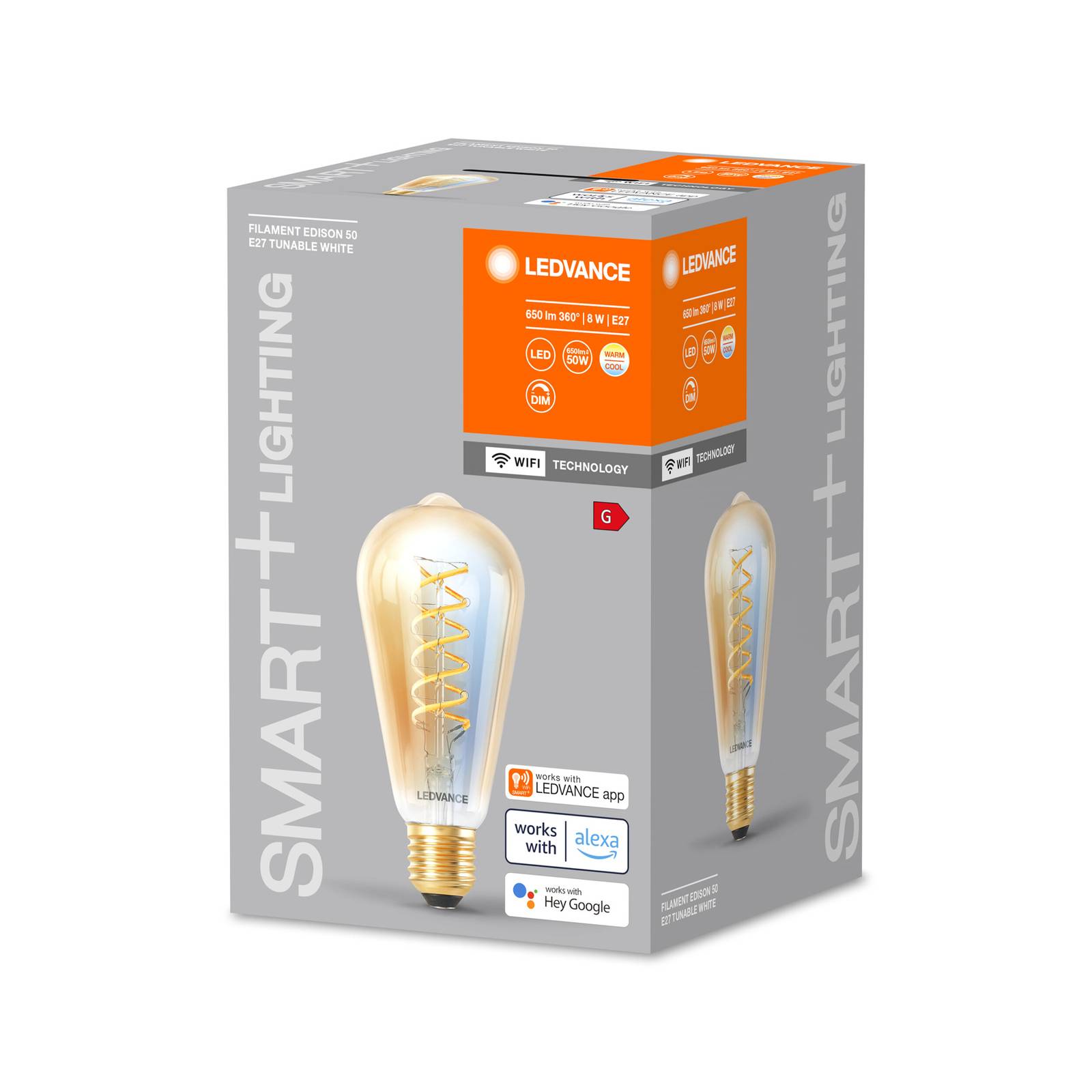 Levně LEDVANCE SMART+ WiFi E27 8W Edison zlatá 822-850