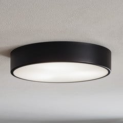 Plafoniera Cleo 400, nera, sensore, IP20, Ø 40 cm, metallo