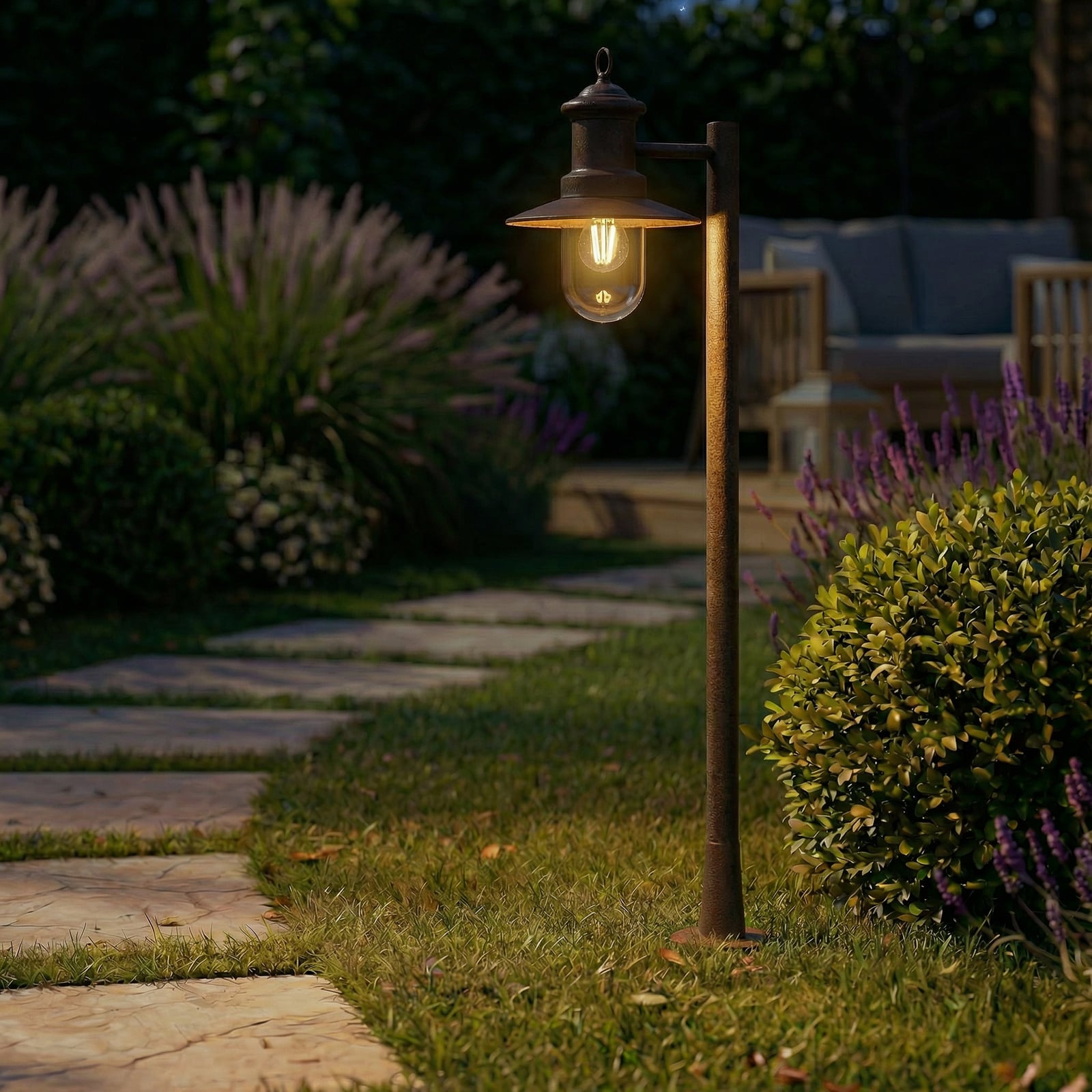 Eloretta svjetiljka za stazu, 110 cm, čelik, hrđa, E27, IP44 - Lindby