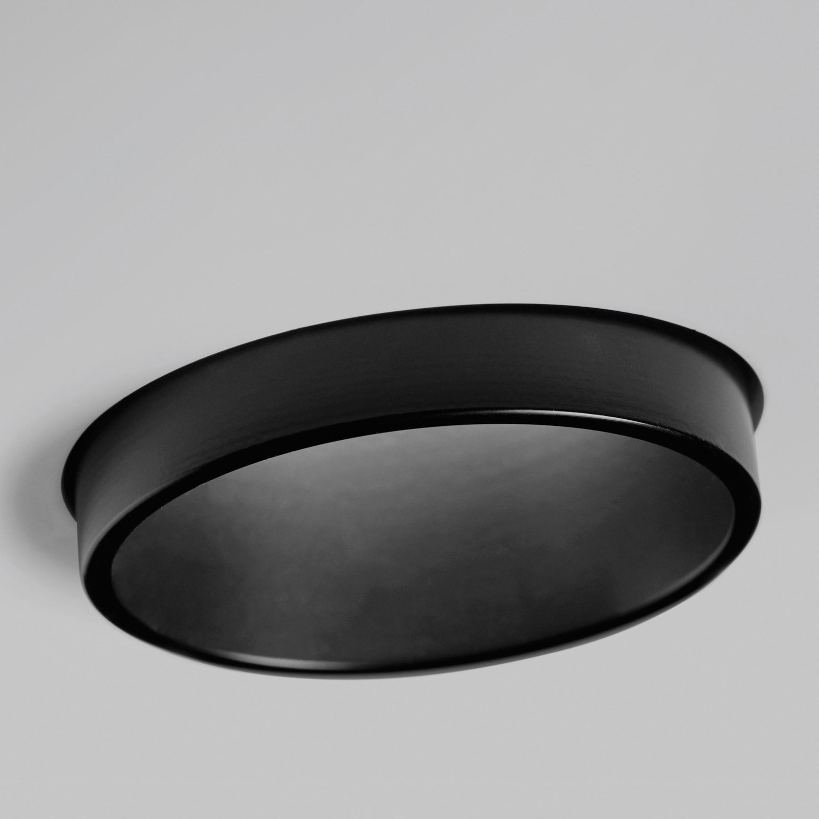 Recessed spotlight Thessaly, black, plaster, Ø 10 cm, GU10