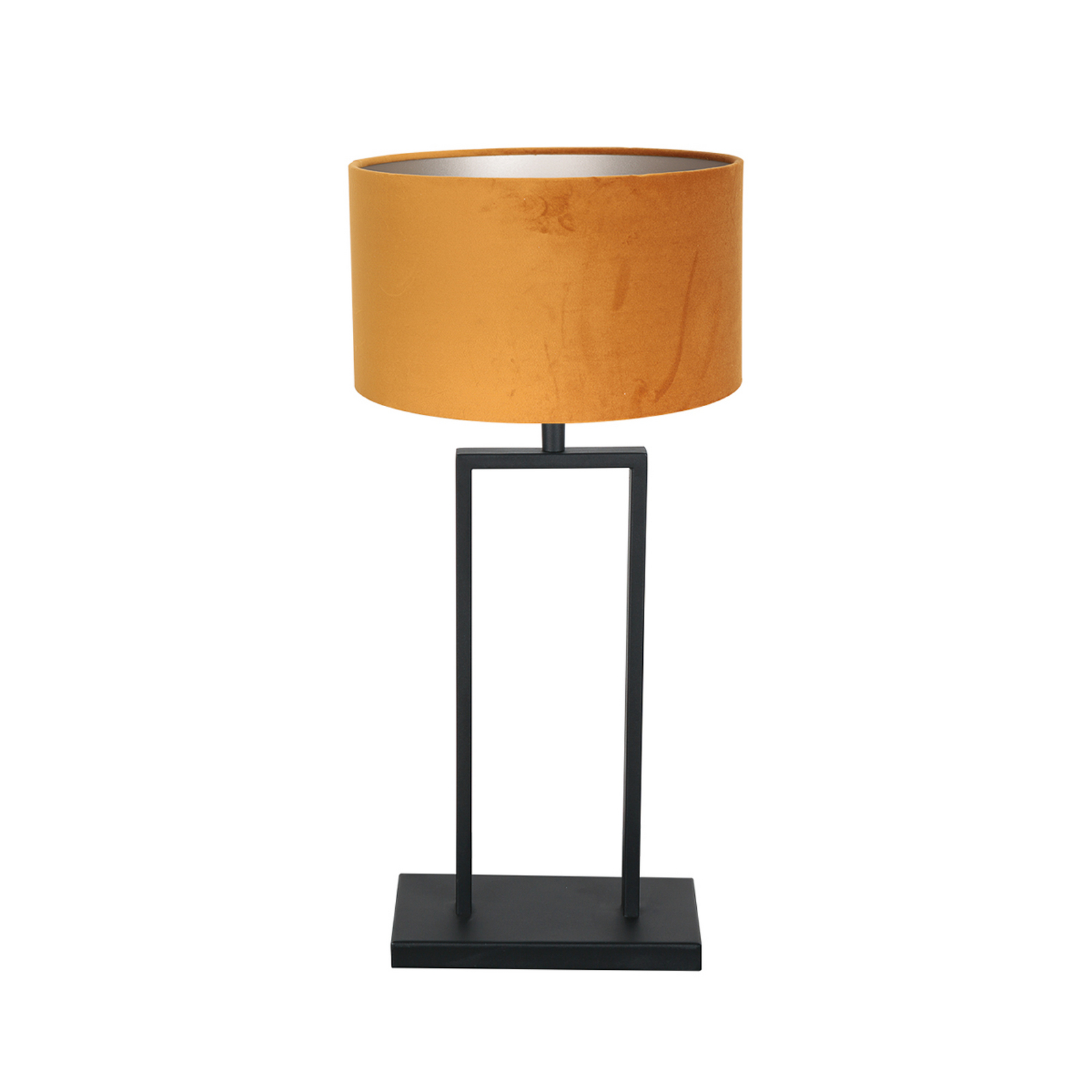 Tafellamp Stang 3858ZW, zwart/goudkleurig velours, H. 55 cm