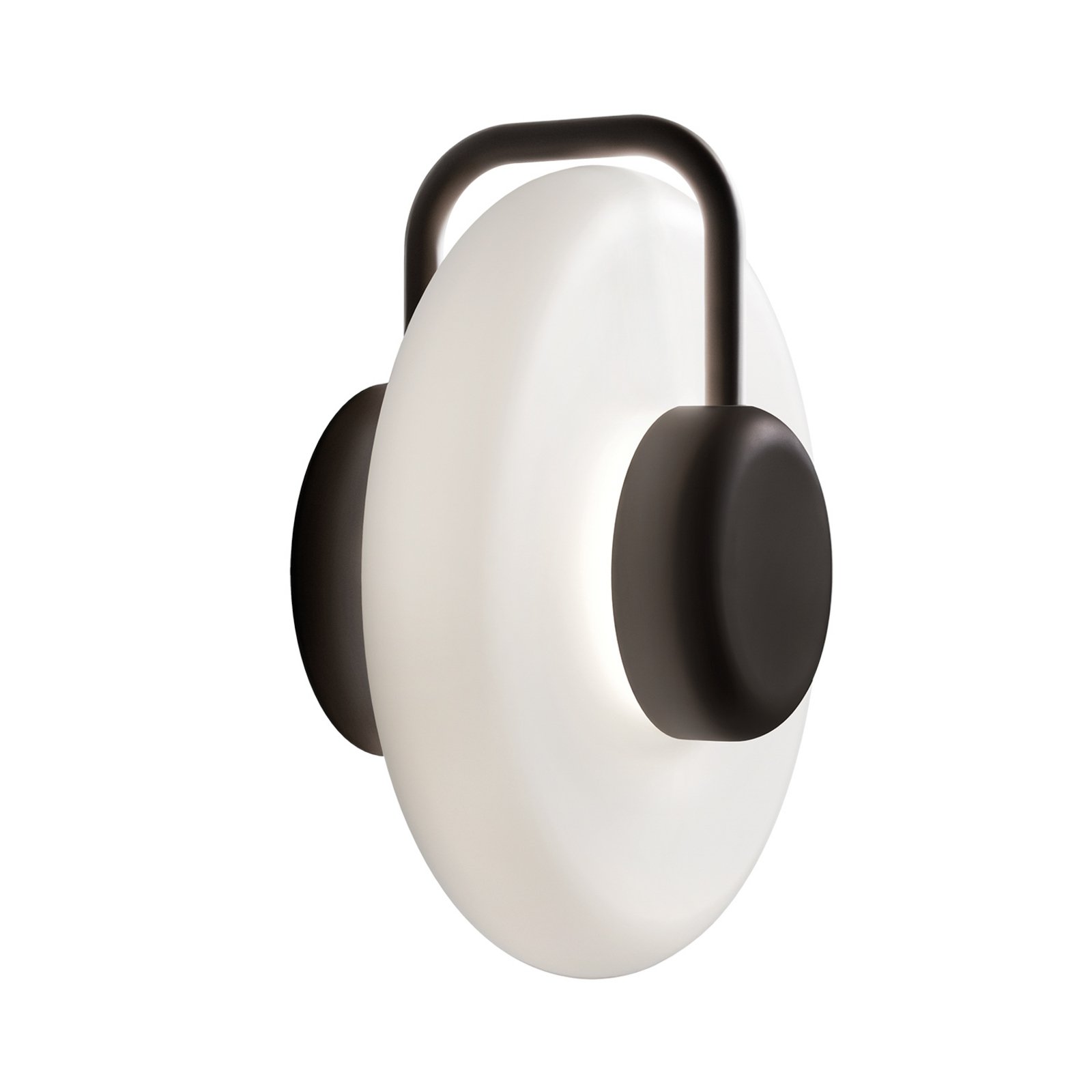 kdln LED-Wandleuchte TRATTO, schwarz, Ø 27 cm, Metall/Glas