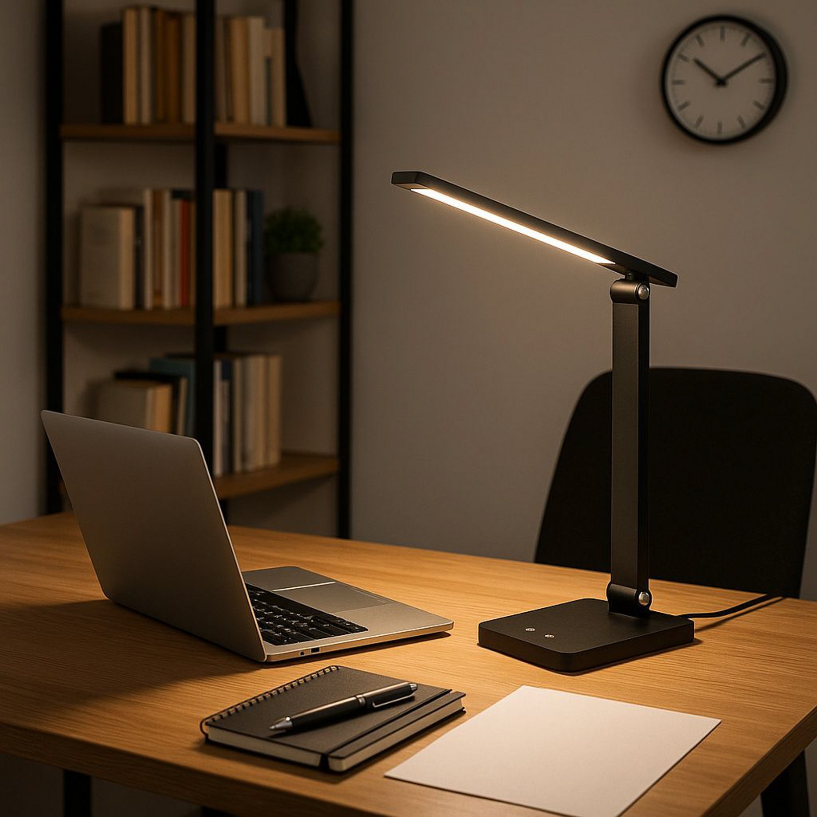 Akumulatorowa lampa biurkowa LED Ole, czarna, czujnik, ściemniana, CCT Akumulatorowa lampa biurkowa LED Ole, czarna, czujnik, ściemniana, CCT