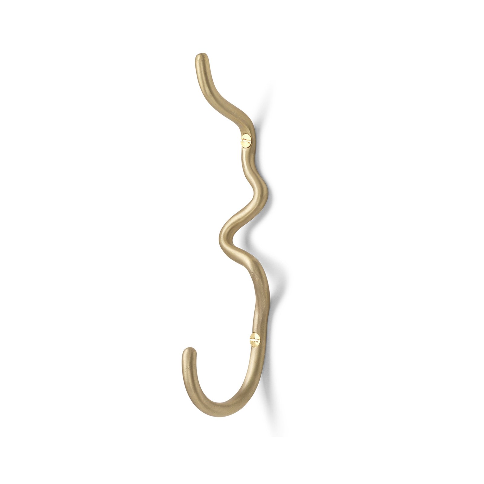 ferm LIVING Curvature hook, height 19.7 cm, matt, brass