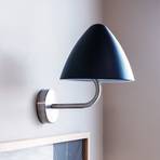 Dyberg Larsen wall lamp Oulu, black/steel, Ø 20.3 cm