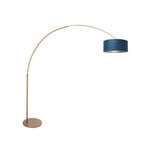 Boogstaande vloerlamp Sparkled Light brons/blauw, 240 cm, velours