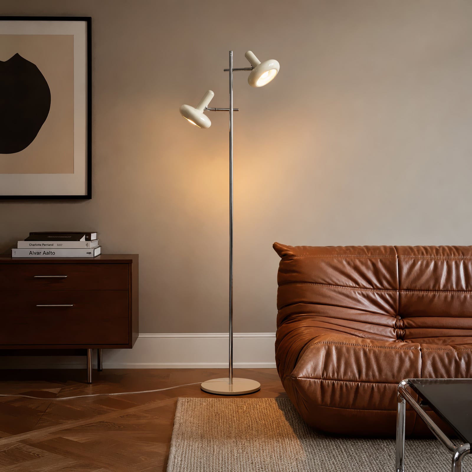 Dylan gulvlampe, høyde 150 cm, krom/beige, 2 lyskilder, 2 x E14 – Lindby Dylan gulvlampe, høyde 150 cm, krom/beige, 2 lyskilder, 2 x E14 – Lindby