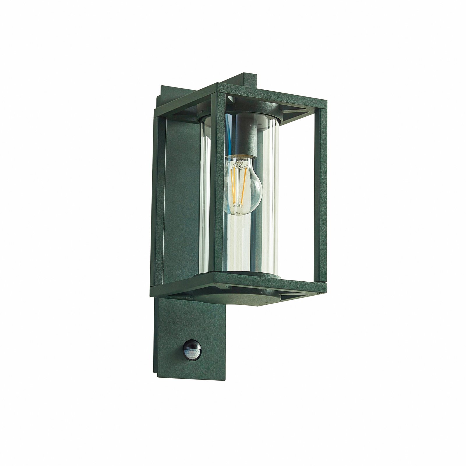 Lucande candeeiro de parede exterior Ferda, sensor, suspenso, verde, E27