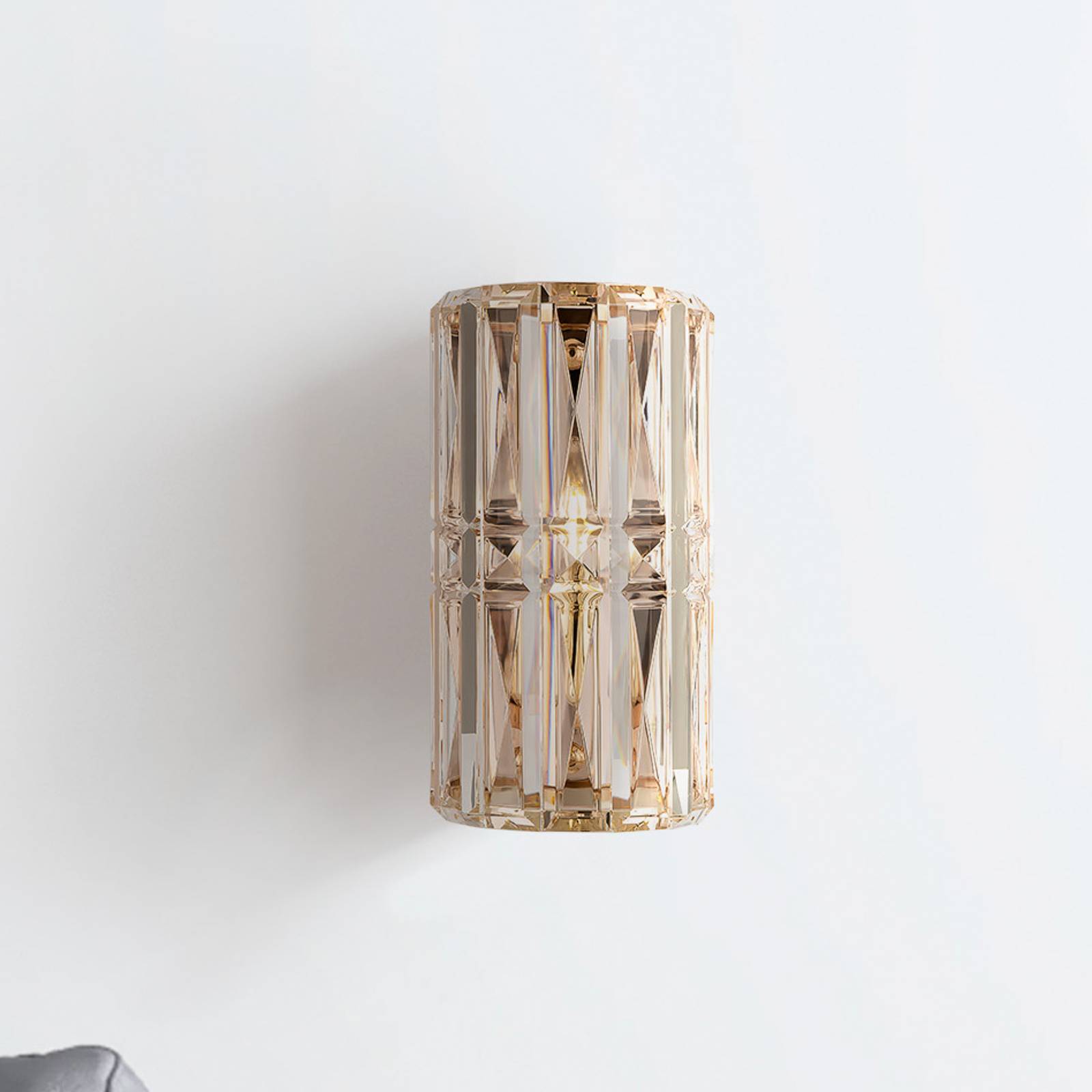 Photos - Chandelier / Lamp Maytoni Facet wall light, height 25 cm, gold-coloured, glass, E14 