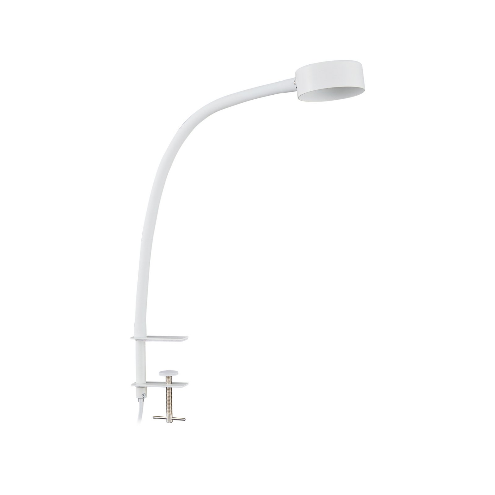 Lindby screw-clamp lamp Jyla, matt white, GX53, flexible arm
