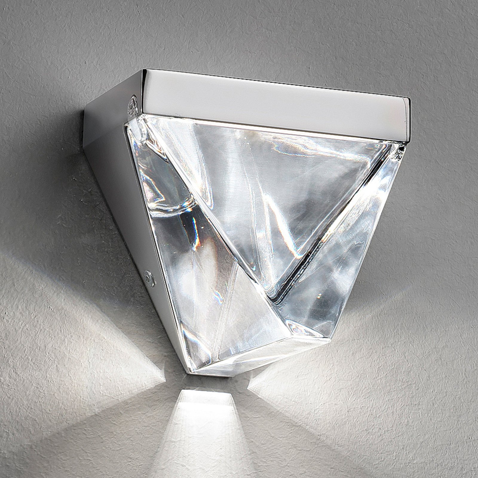 Fabbian Tripla - Candeeiro de parede Crystal LED, alumínio
