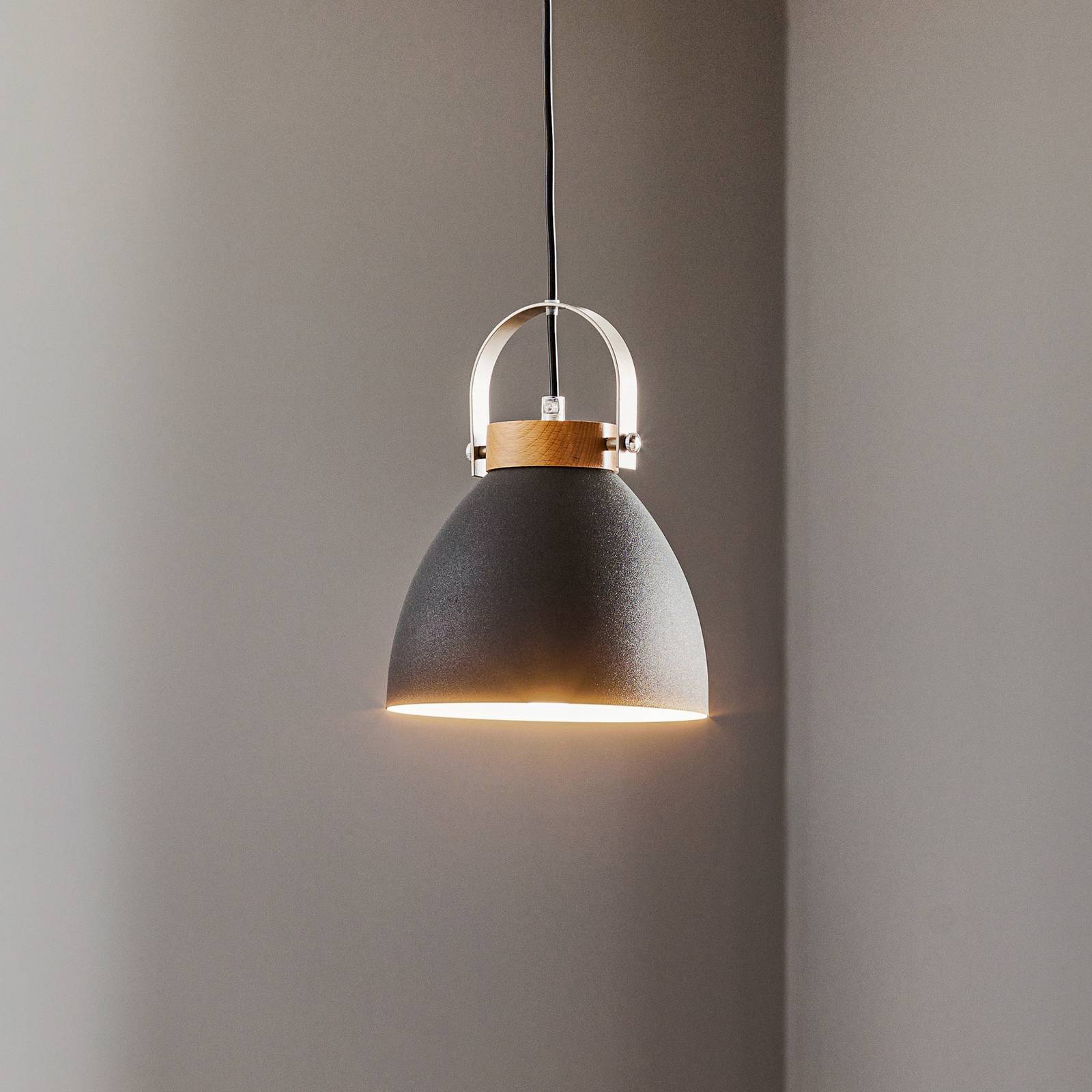 Lamkur Suspension Bergen à une lampe graphite