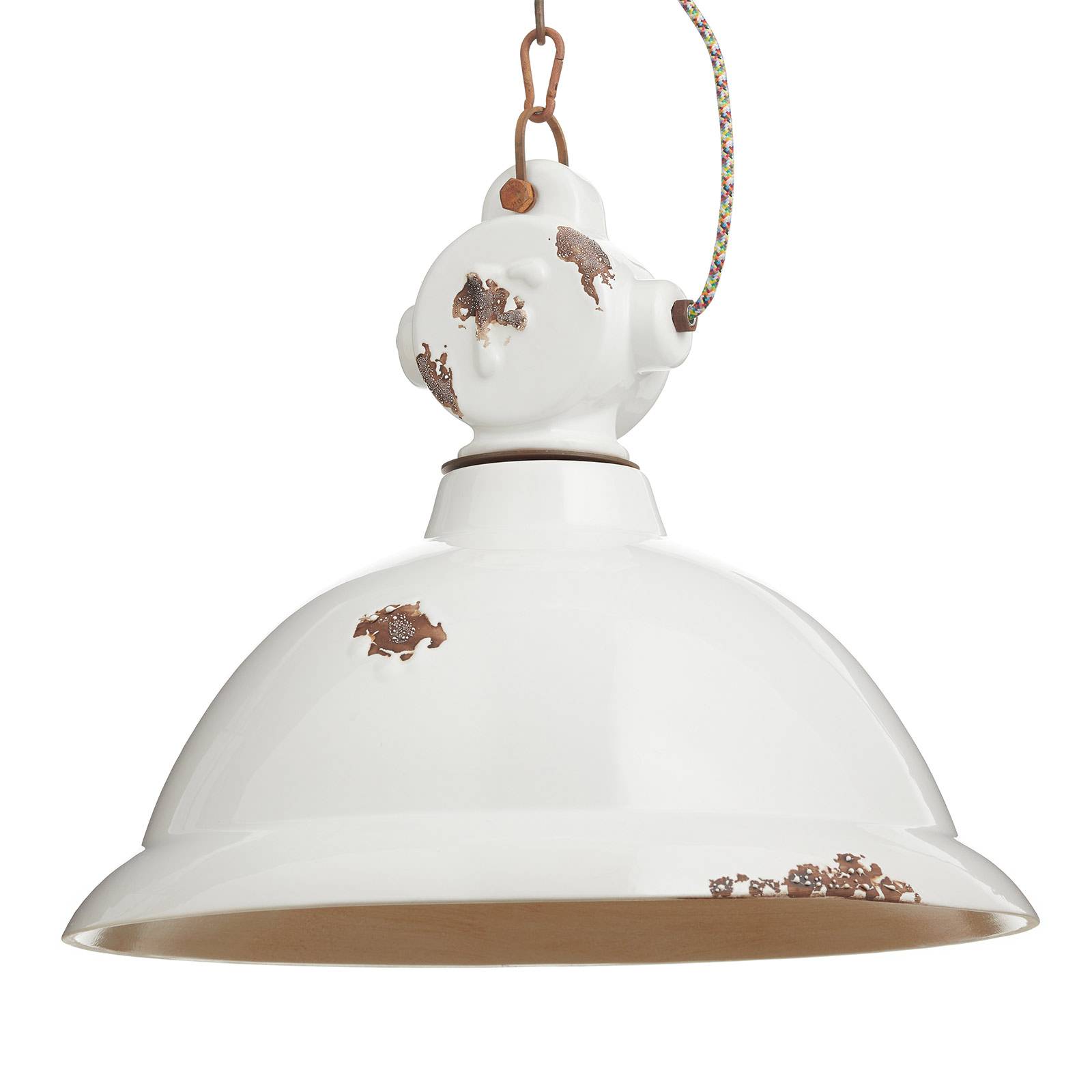 E-shop Závesná lampa C1710 z keramiky, biela