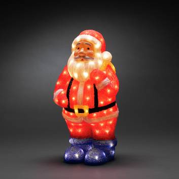 LED decoratie figuur kerstman bont IP44 h. 55 cm