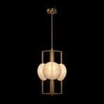 Maytoni Marmo hanging light in gold, 3-bulb