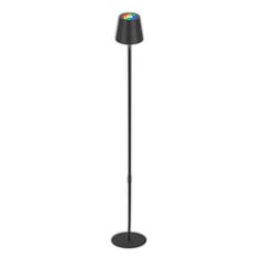 LED dobíjecí stojací lampa Coloris, černá, RGB, stmívač, IP44, USB