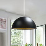 Lipeo pendant light, black/gold, Ø 40 cm, metal, E27