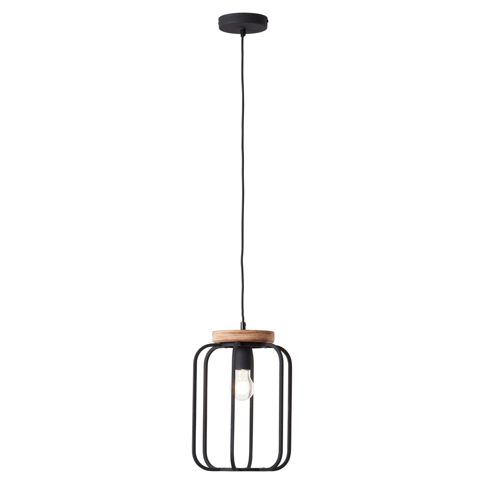 Hanglamp Tosh met houtdetail, 1-lamp