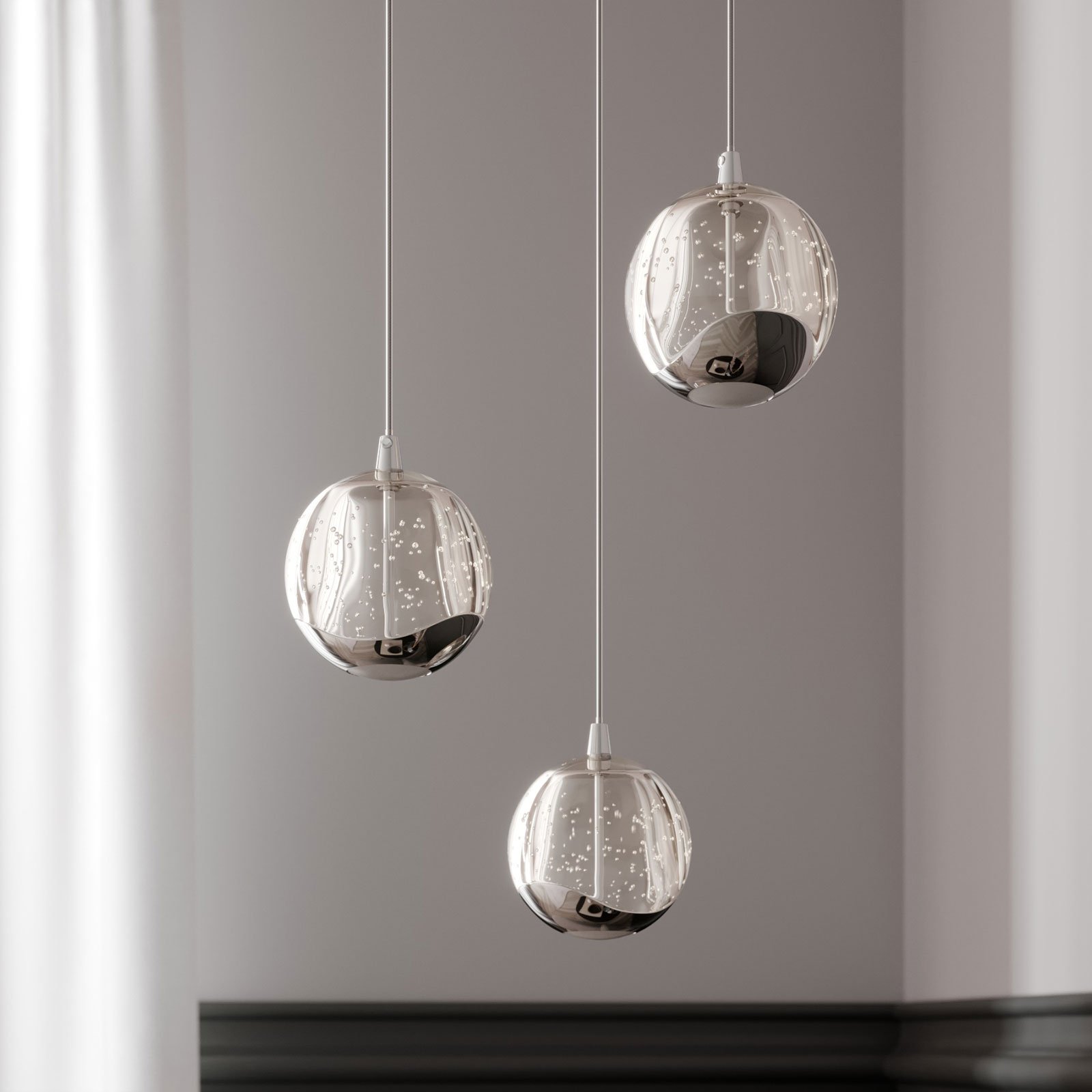 Hayley 3 Suspension Clear/Chrome - Lucande