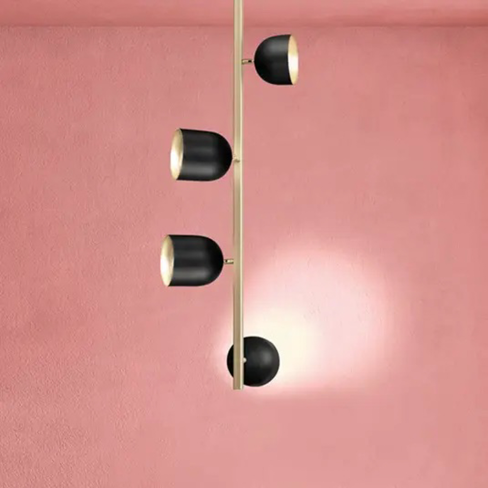 Plafón LED Cúpula, vertical, 73 cm, negro
