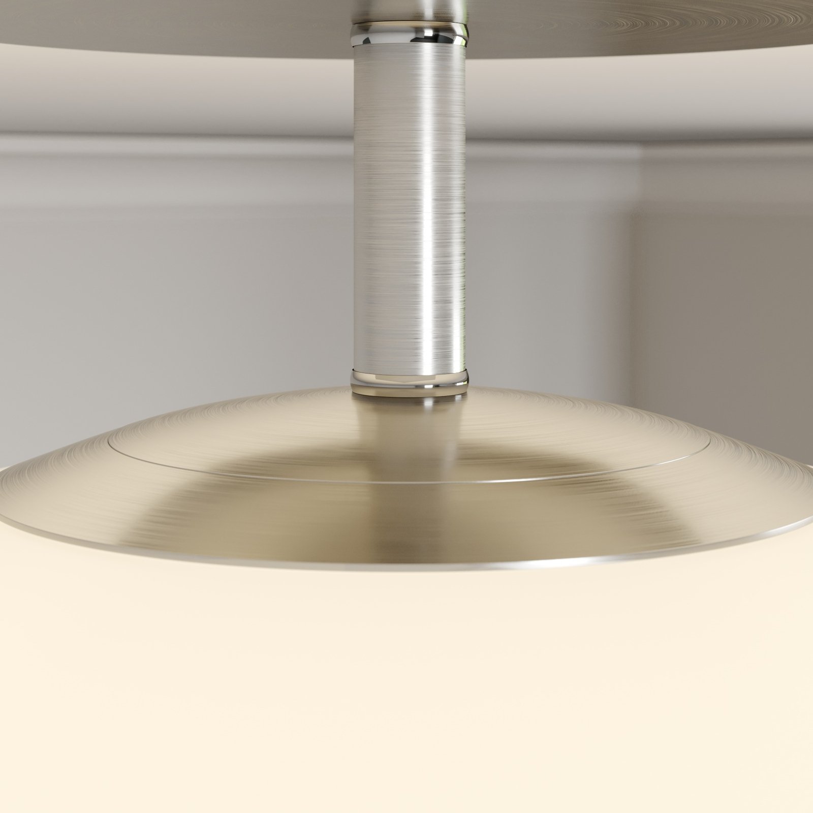 Sonika Ceiling Lamp Satin Nickel/Opal White - Lindby