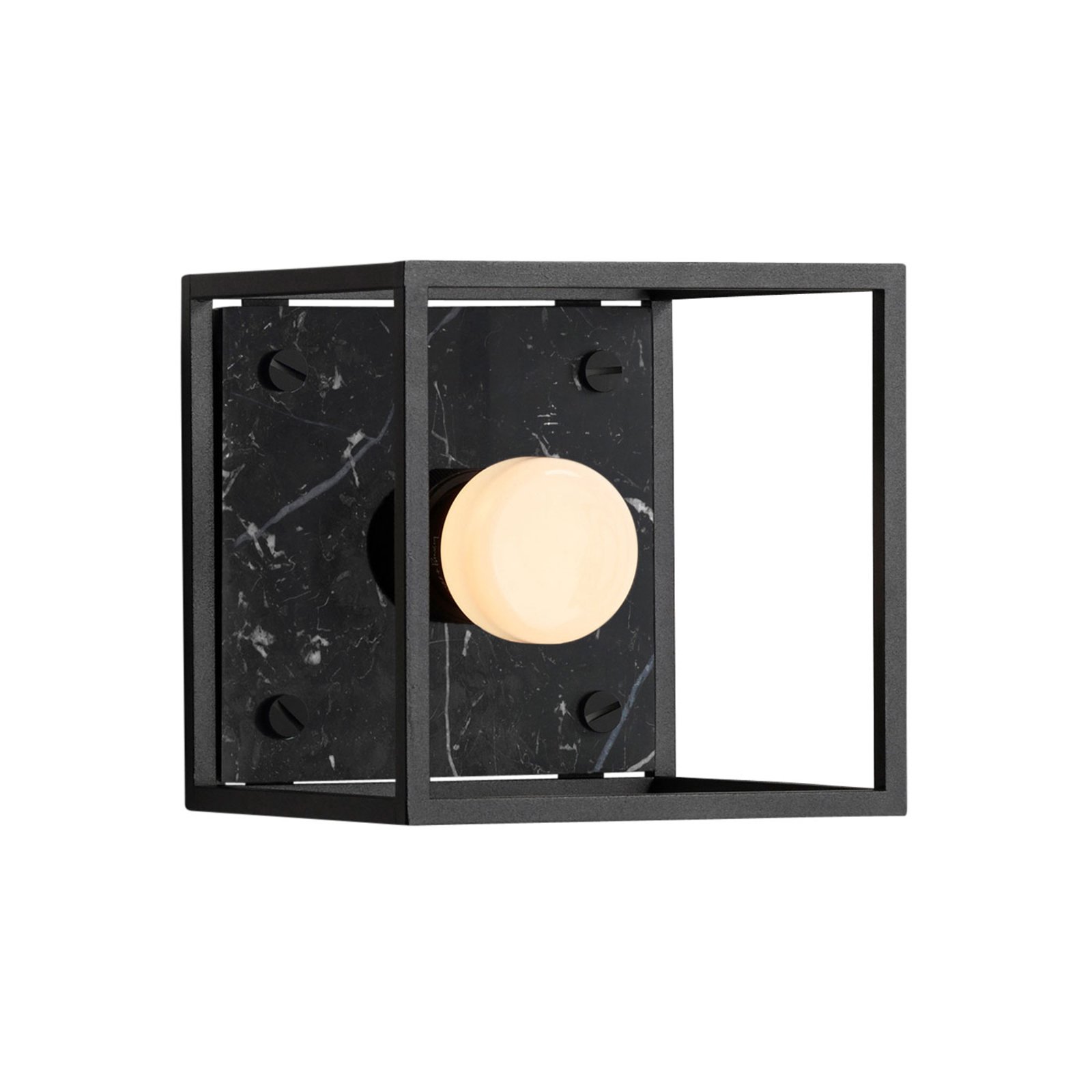 Buster + Punch wall light Caged Wall small, black marble