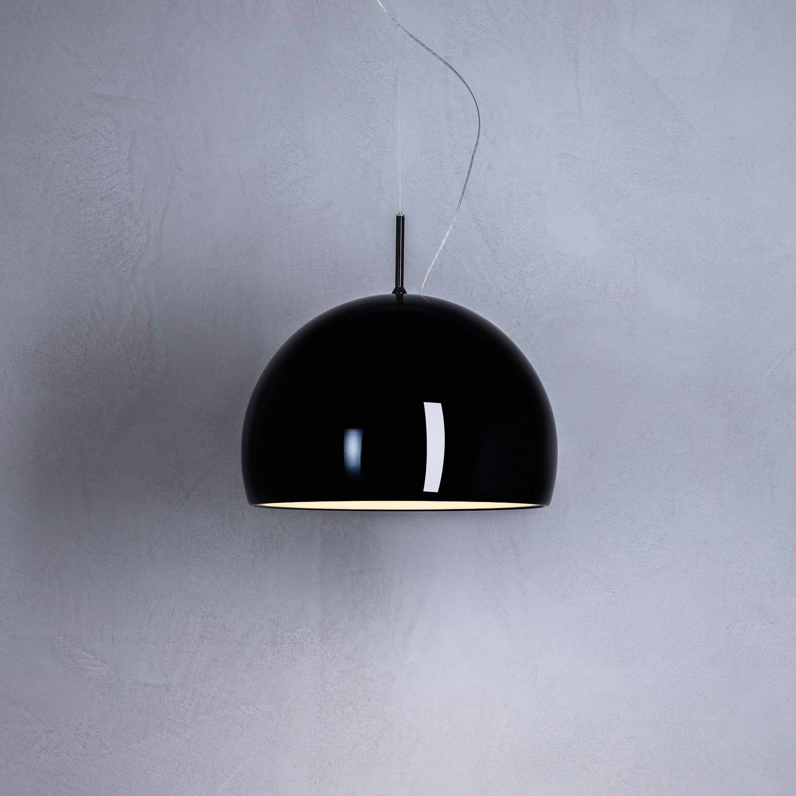 Prandina Biluna S7 dim hanglamp, zwart glanzend