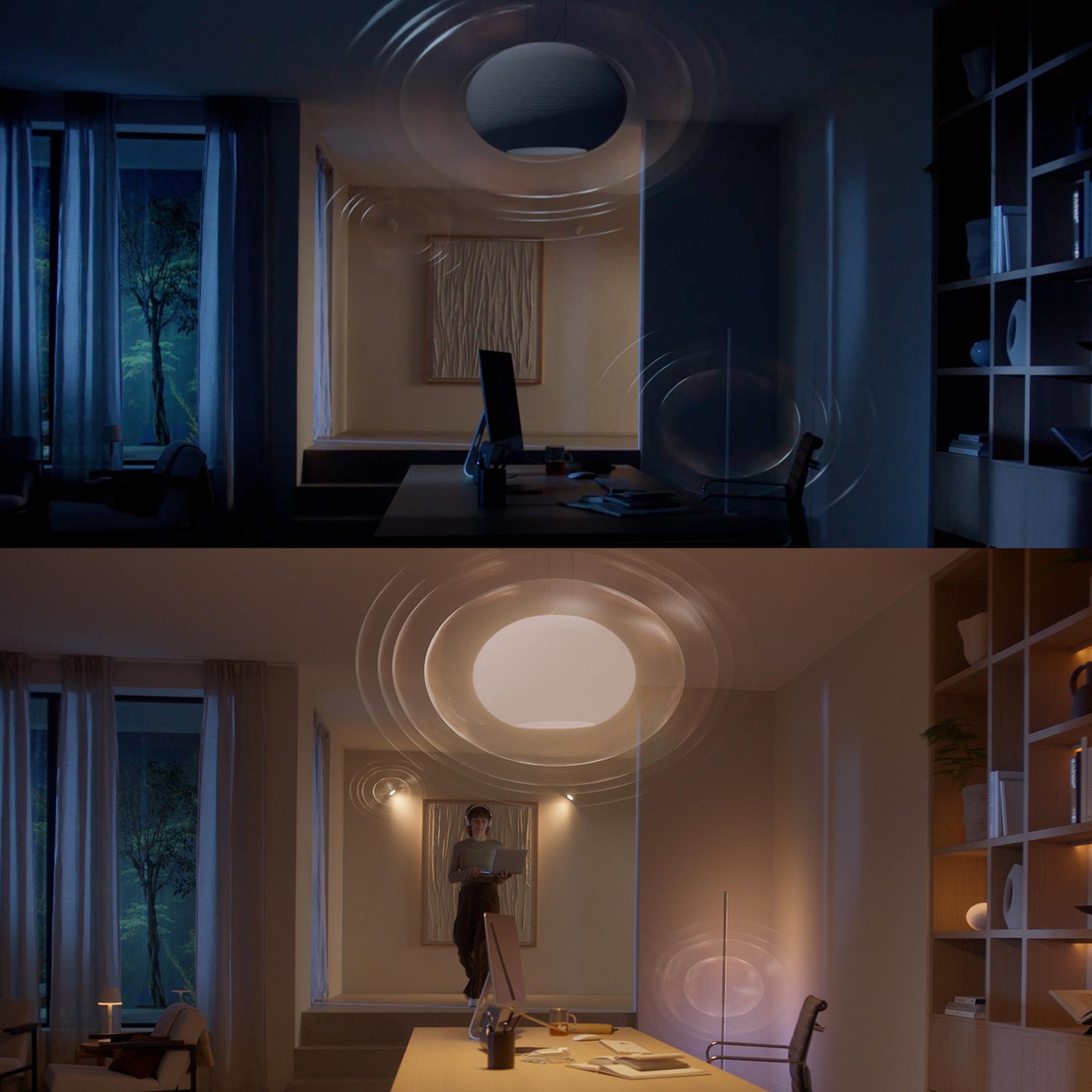 Philips Hue okosotthon LED asztali lámpa Flourish, fehér, RGBW, CCT