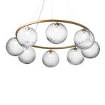 Lustre Miira 8 Circular, laiton/transparent, Ø 100 cm - Nuura