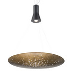 Fabbian Lens LED hanging light Ø 90 cm bronze