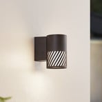 Lindby outdoor wall light Lurinda, 1-bulb, black, aluminium, Ø10cm