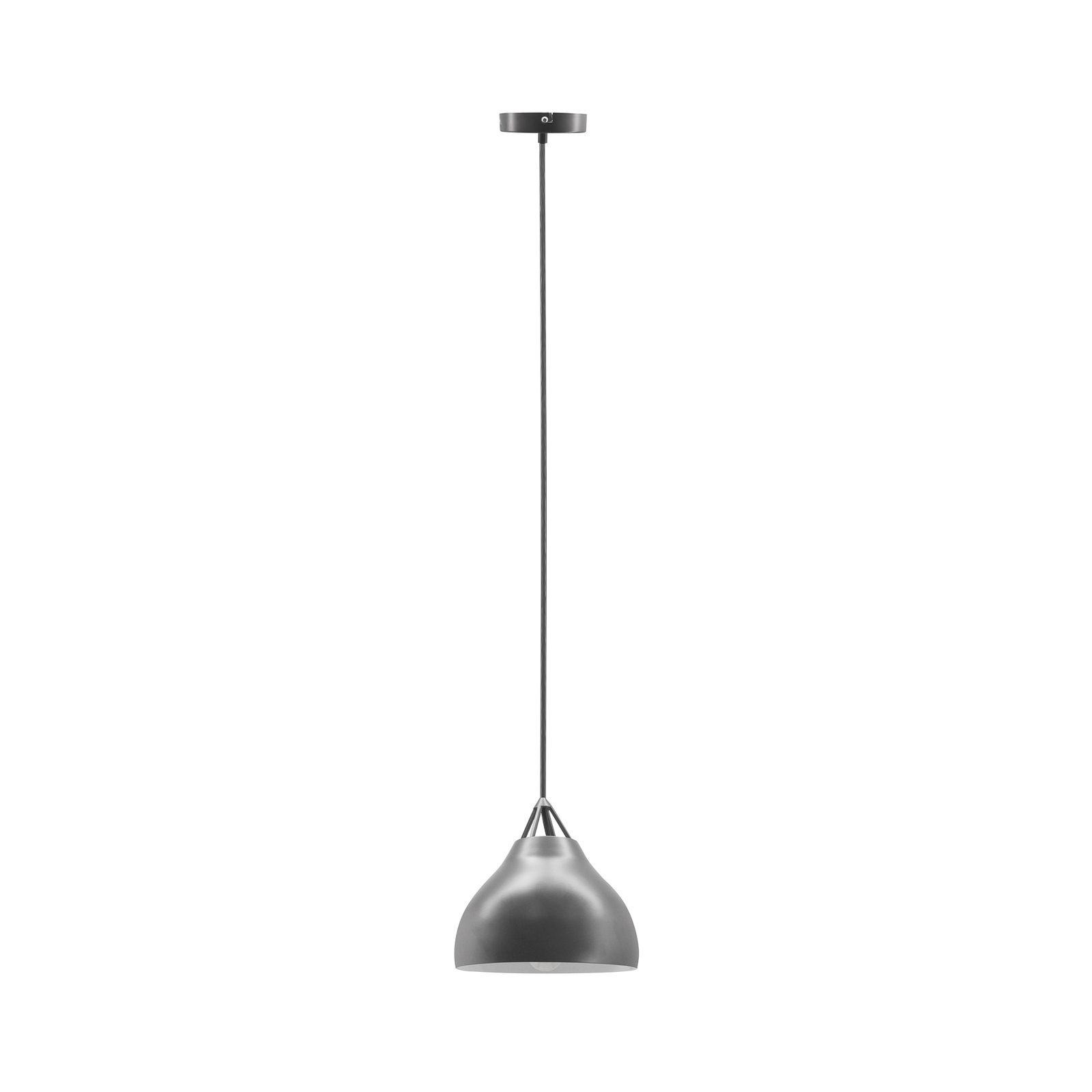 Dyberg Larsen hanging light Pyra, Ø 23 cm, grey, metal