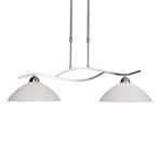 Capri viseča svetilka 2fl z nastavljivo višino jeklo/bela