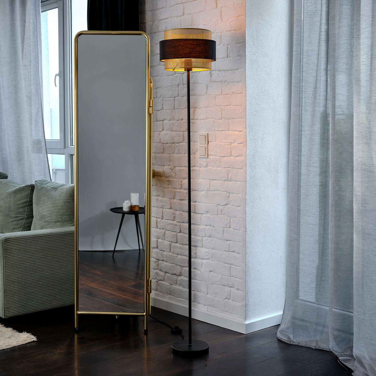 OSRAM Decor Hornet álló lámpa, fekete/arany, E27, magasság 175 cm