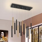 LED piekaramā lampa Varas ar regulējamu apgaismojumu, 14 gaismas, zelta/melna,