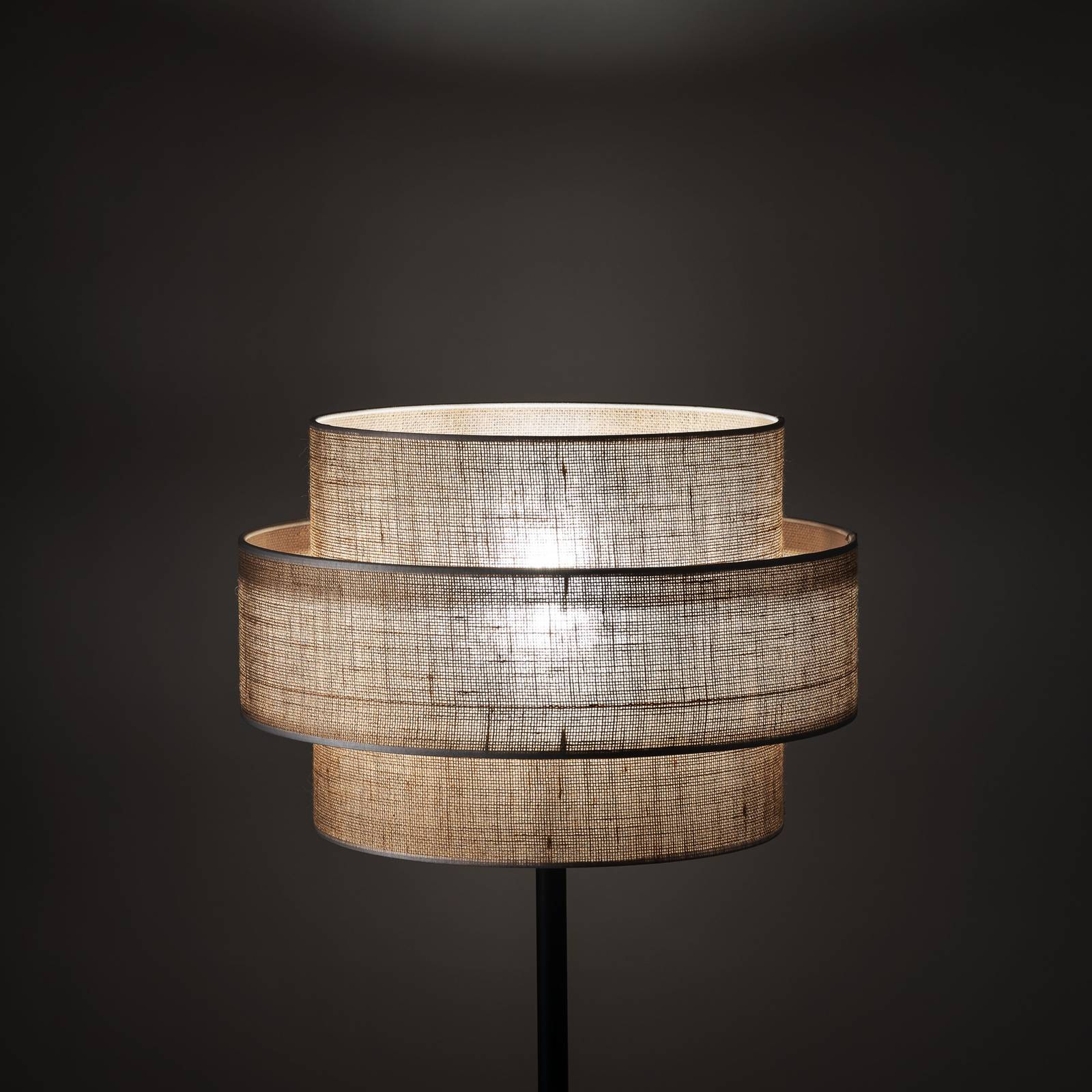 Lampa stojąca Calisto, juta, cylinder, naturalny brąz, wysokość 155 cm