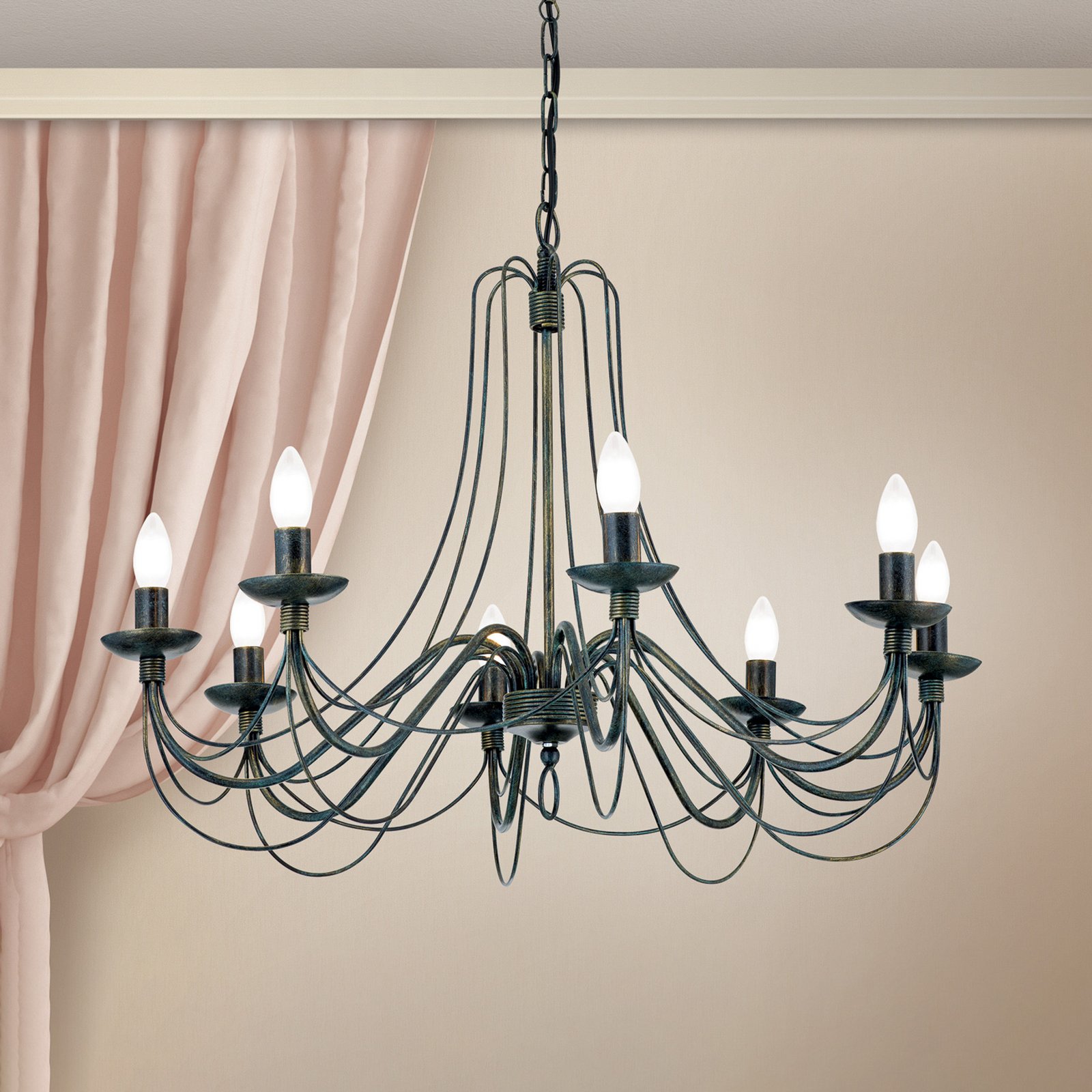 Clara Chandelier Country House Style Eight Bulbs