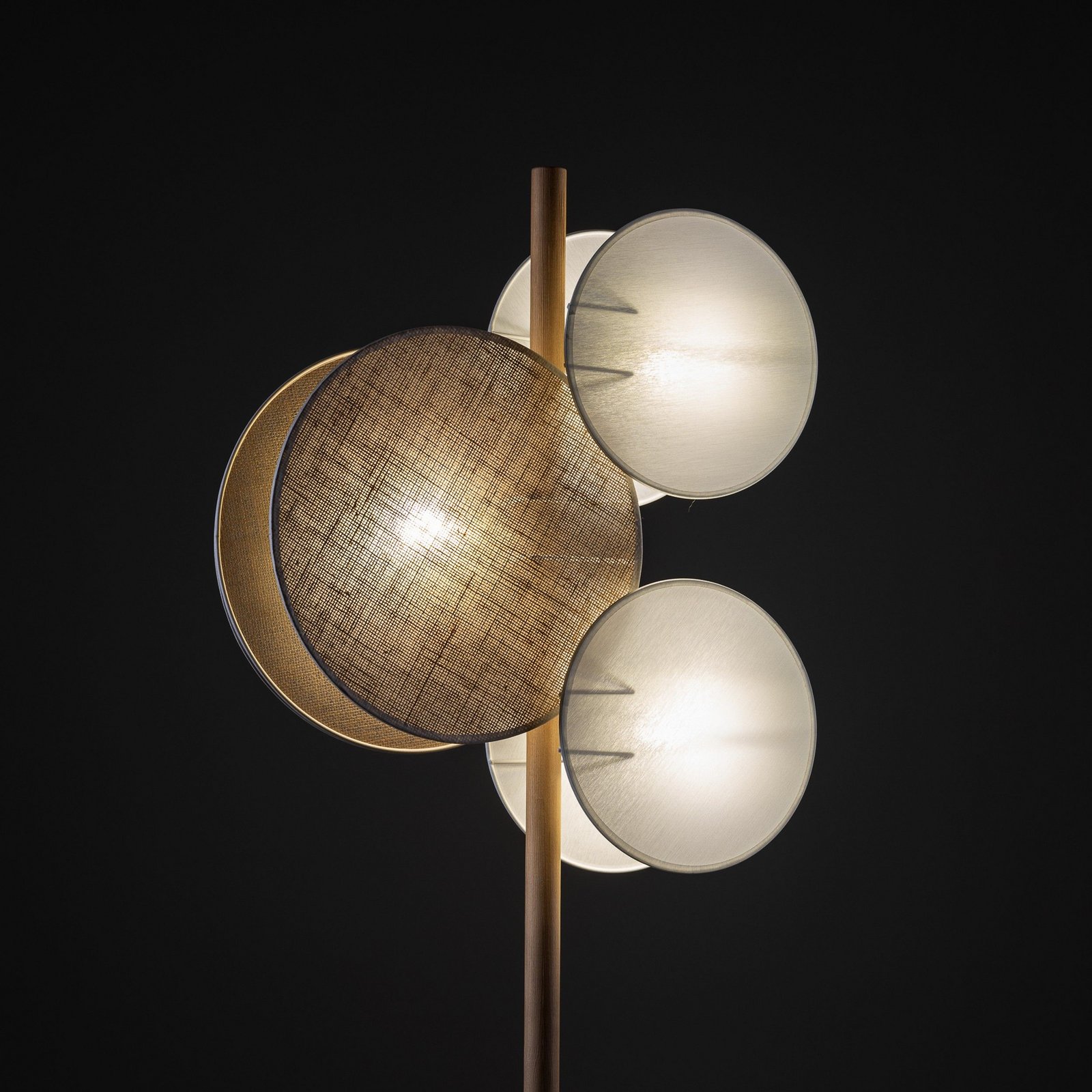 Puls floor lamp, jute shades, natural brown/white, 3-bulb