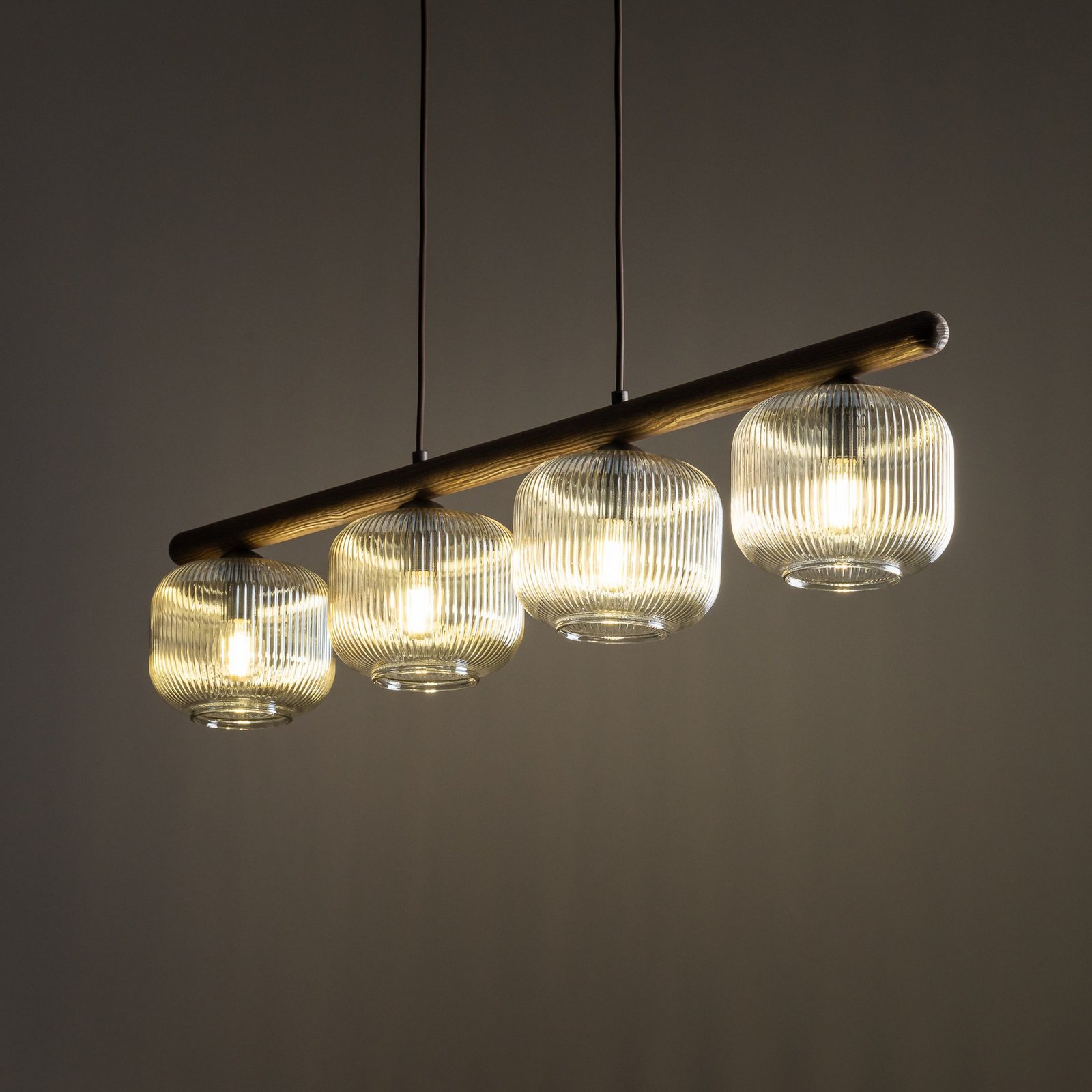 Viseća svjetiljka Salvia, smeđa/konjak, staklo, duljina 95 cm, E14