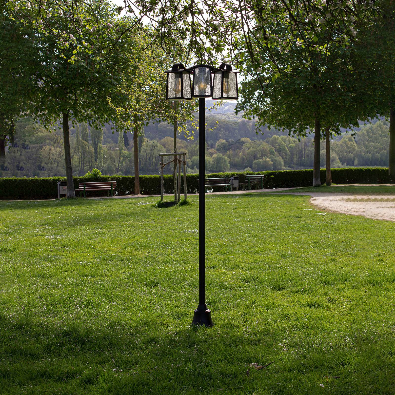 LUTEC Lampadaire d’extérieur Kelsey alu 3 lampes IP44