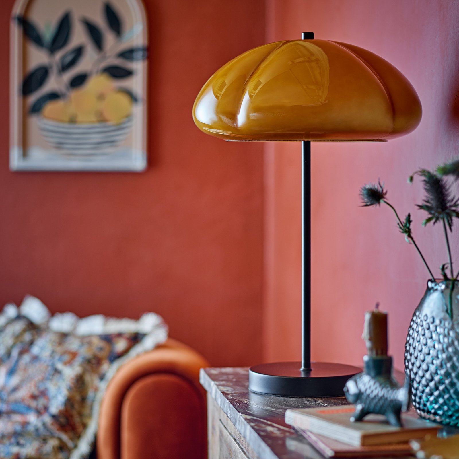 Kinoko Tischleuchte, Glas, gelb - BLOOMINGVILLE Kinoko Tischleuchte, Glas, gelb - BLOOMINGVILLE