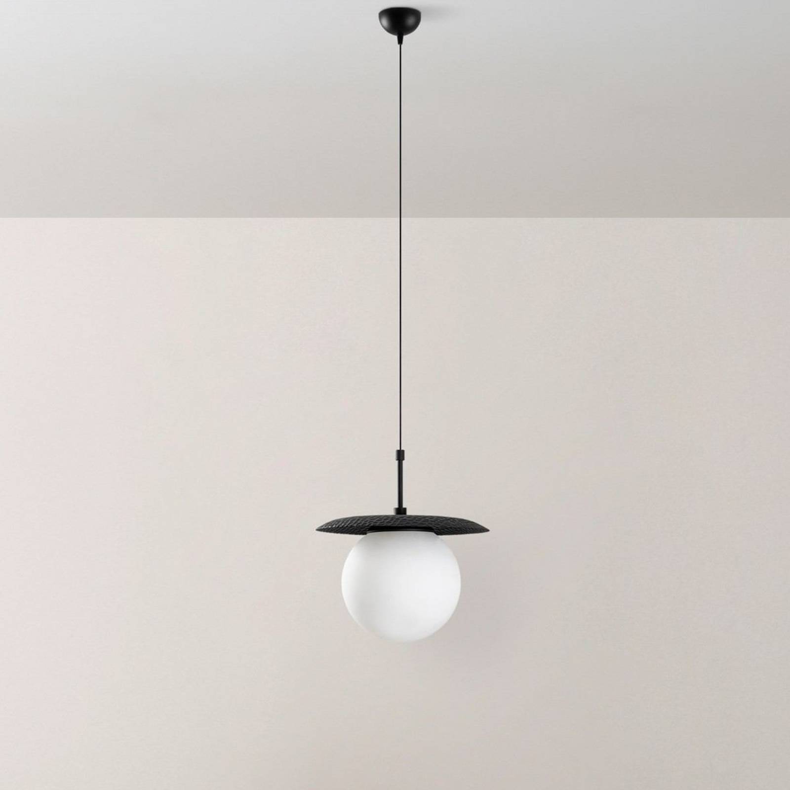 Hängeleuchte Anemon, schwarz, Glas, Ø 30 cm, E27 günstig online kaufen