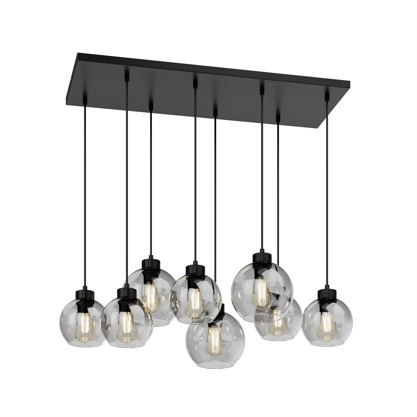 Cubus hanglamp, 8-lamps, grafiet