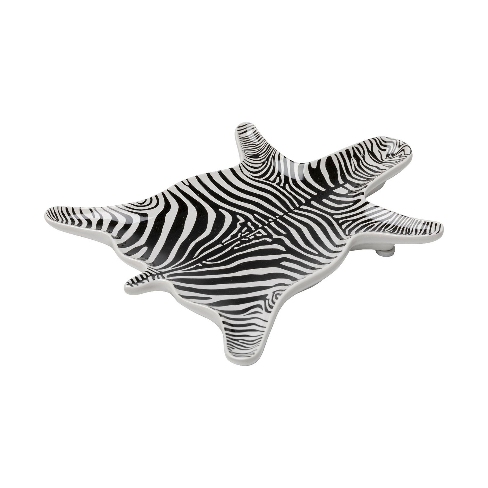 KARE decoratieve kom zebra, porselein, zwart/wit, handbeschilderd