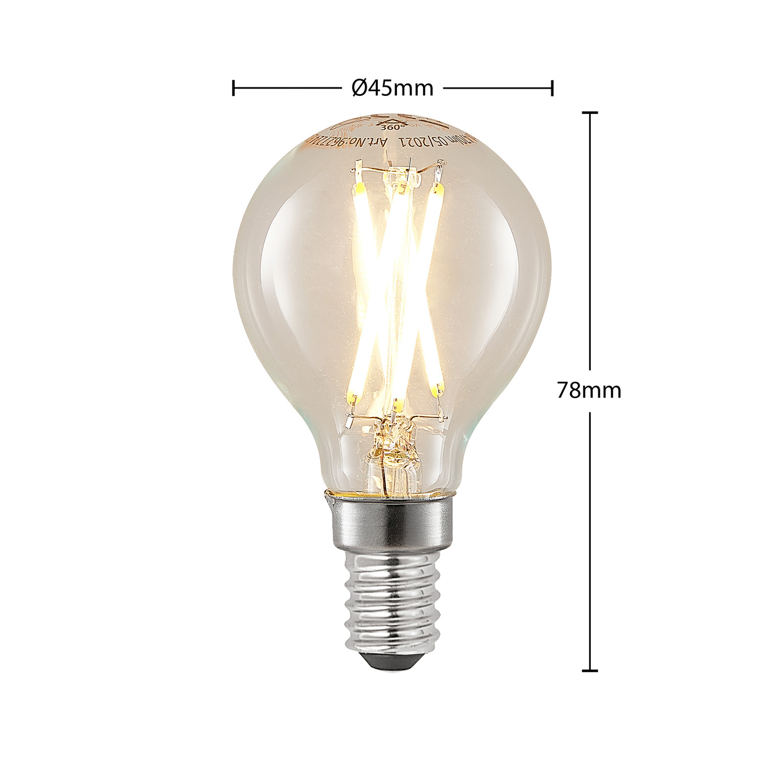 LED-pære E14 4 W 2 700 K filament dråpe dimbar