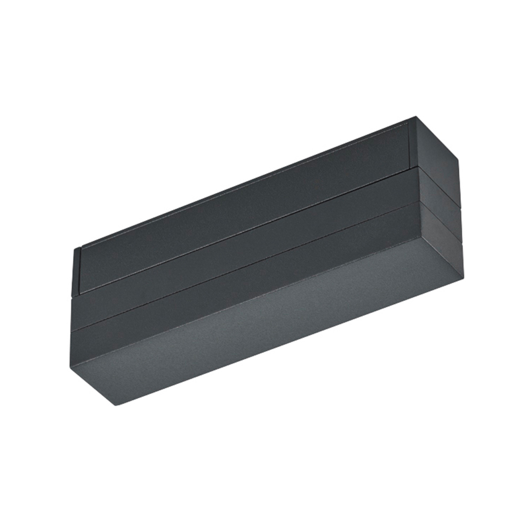 Trio Lighting DUOline universal power feed, two-circuit, black, plastic, L: 13.5 cm, W: 3 cm, H: 5 cm