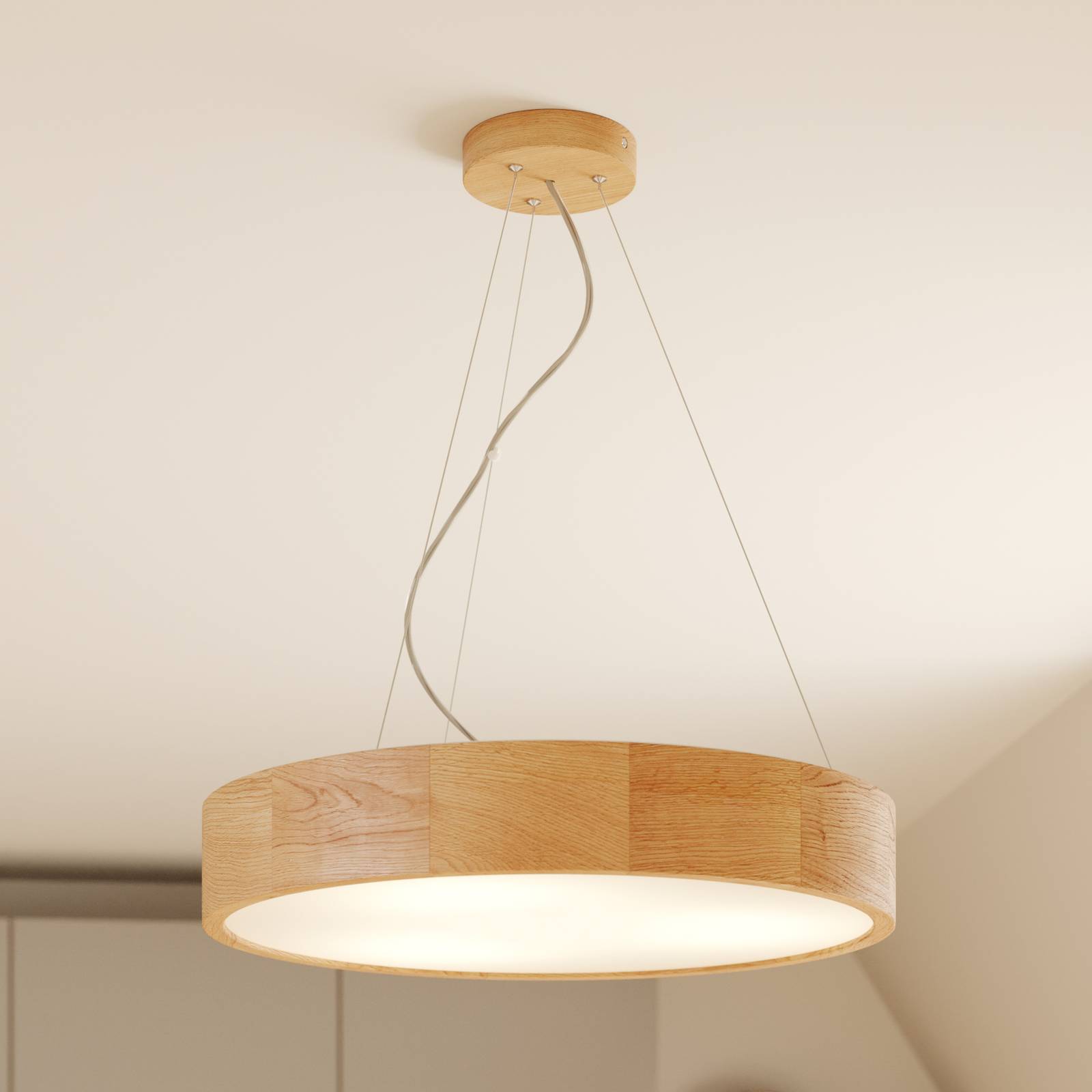 Envostar Lampa wisząca Kerio Ø 47 cm dąb