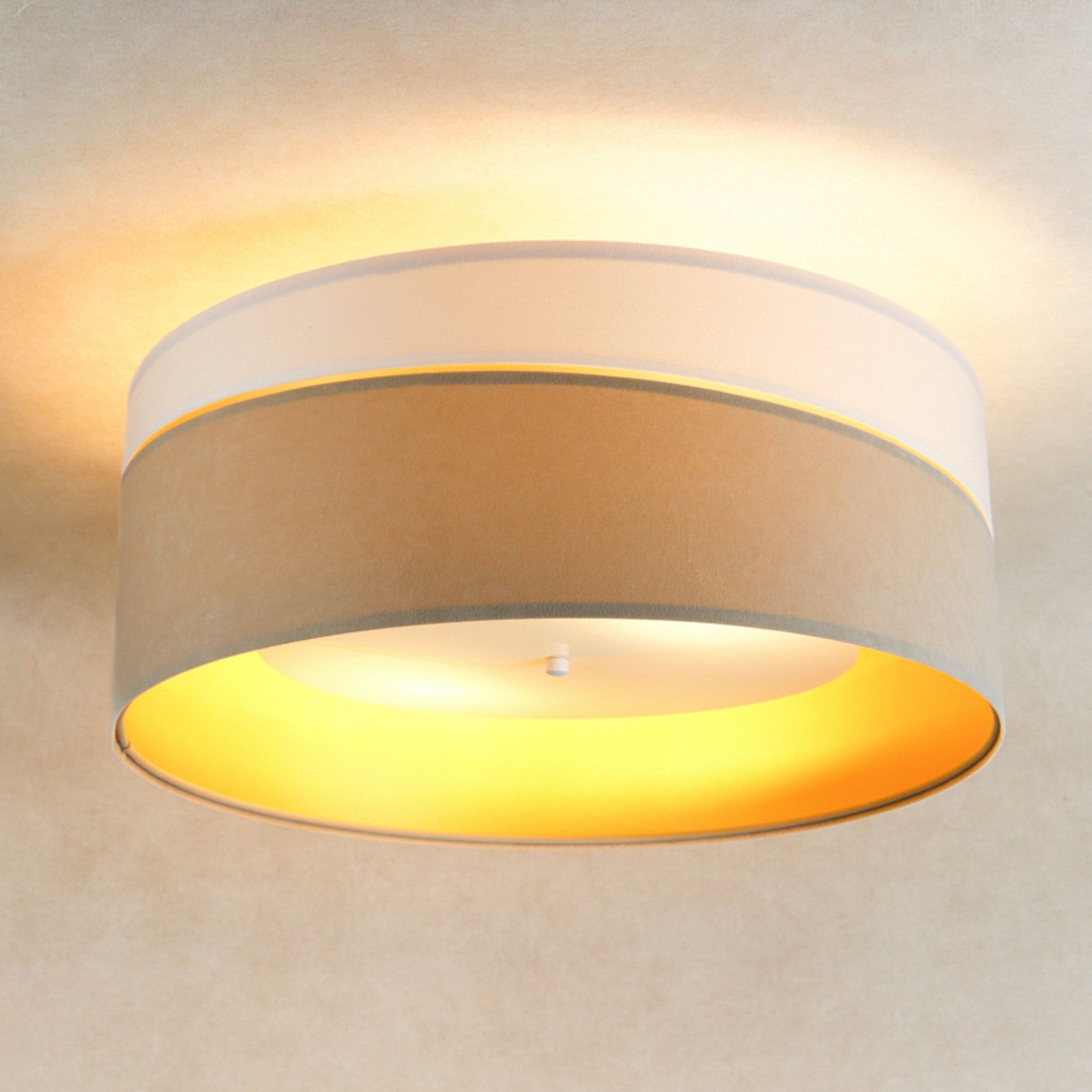 Susan ceiling light, white/beige/gold
